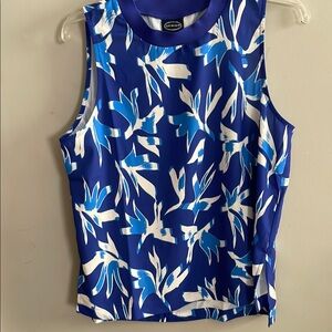 Scoop NYC Blue and White Blouse with Sophisticated Style